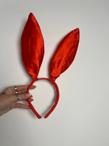 Satin Bunny Ears - Red