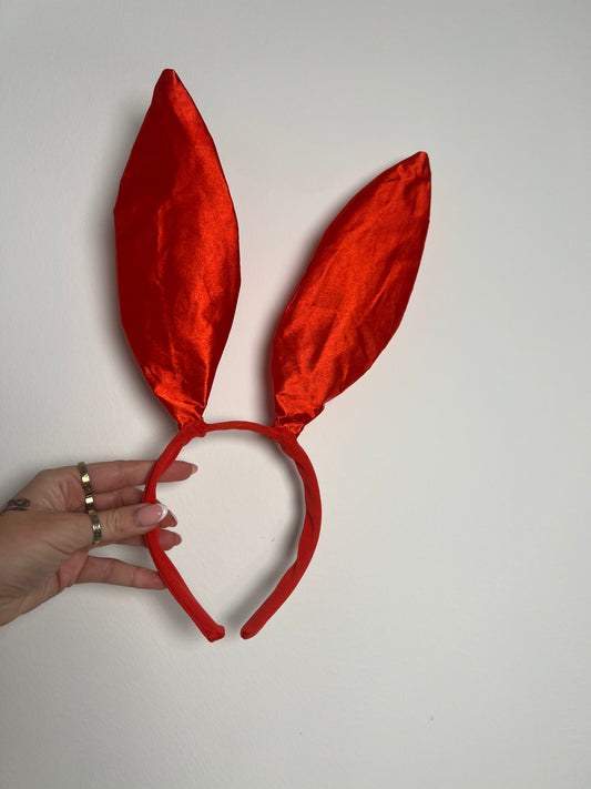 Satin Bunny Ears - Red