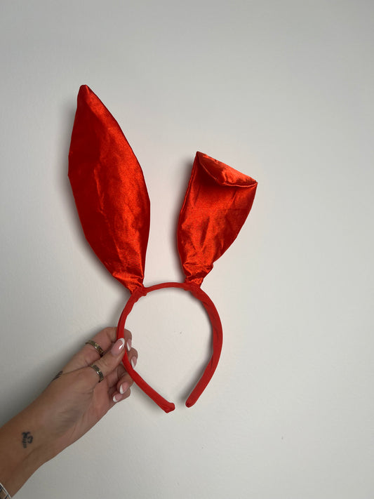 Satin Bunny Ears - Red