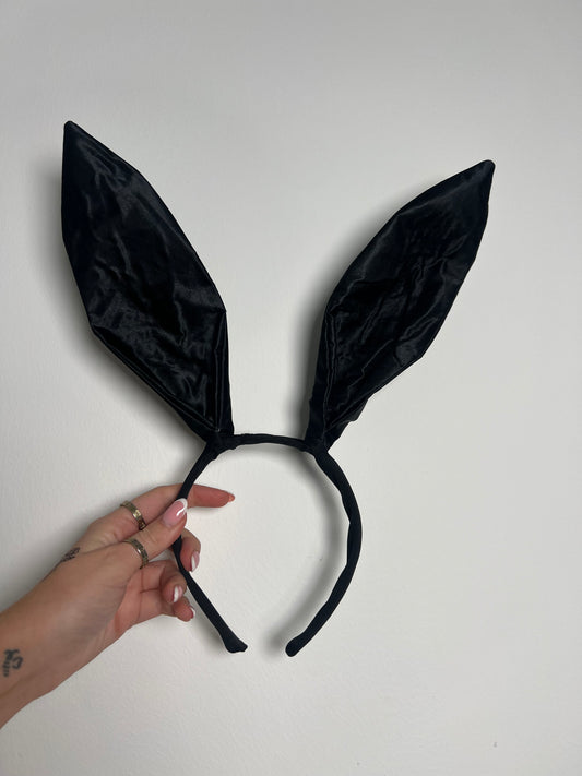 Satin Bunny Ears - Black