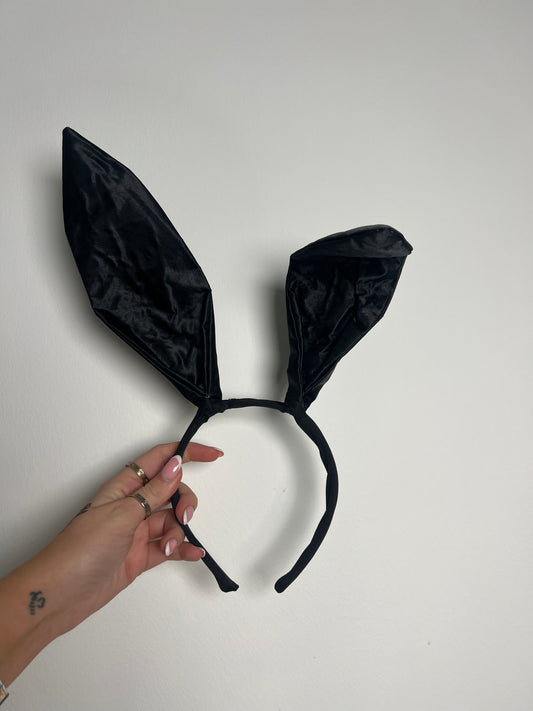 Satin Bunny Ears - Black