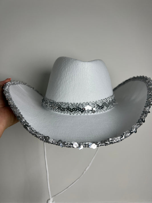 Sparkly Cowgirl Hat - White