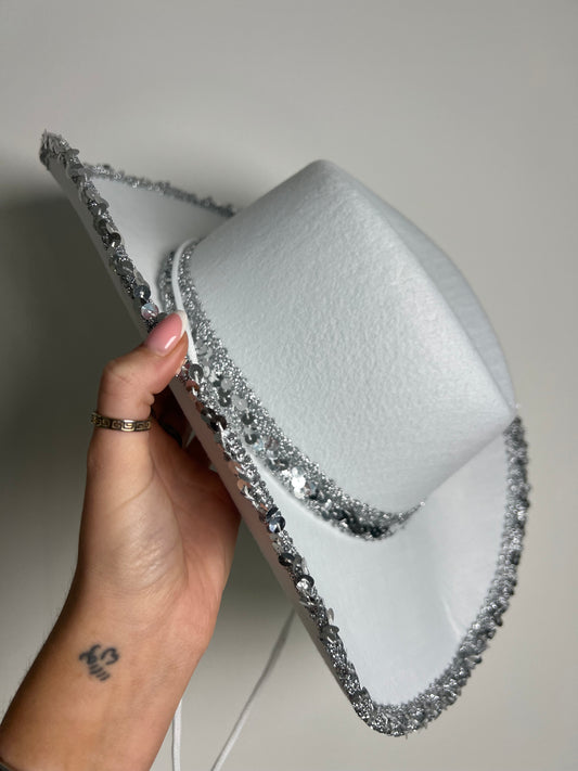 Sparkly Cowgirl Hat - White