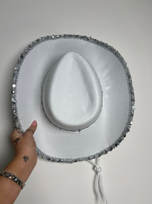 Sparkly Cowgirl Hat - White
