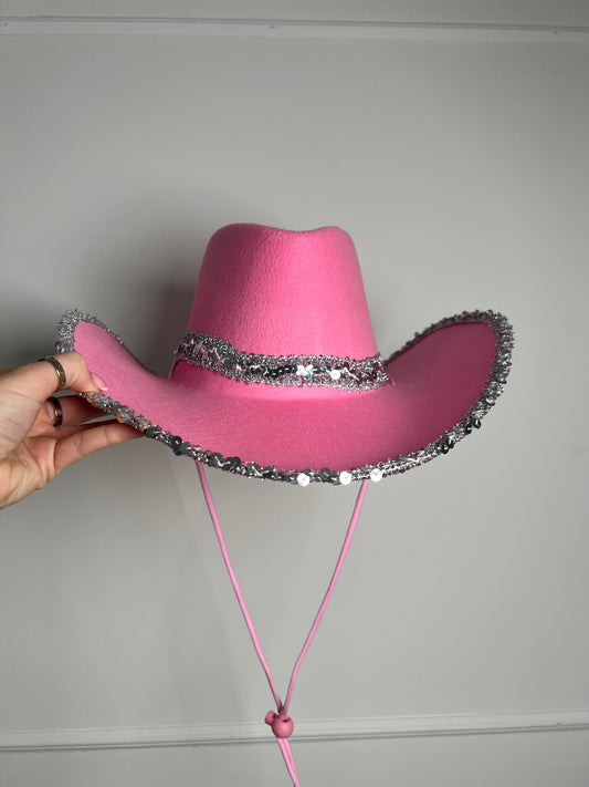 Sparkly Cowgirl Hat - Pink