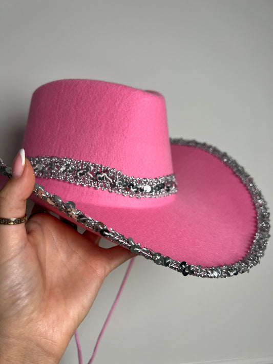 Sparkly Cowgirl Hat - Pink
