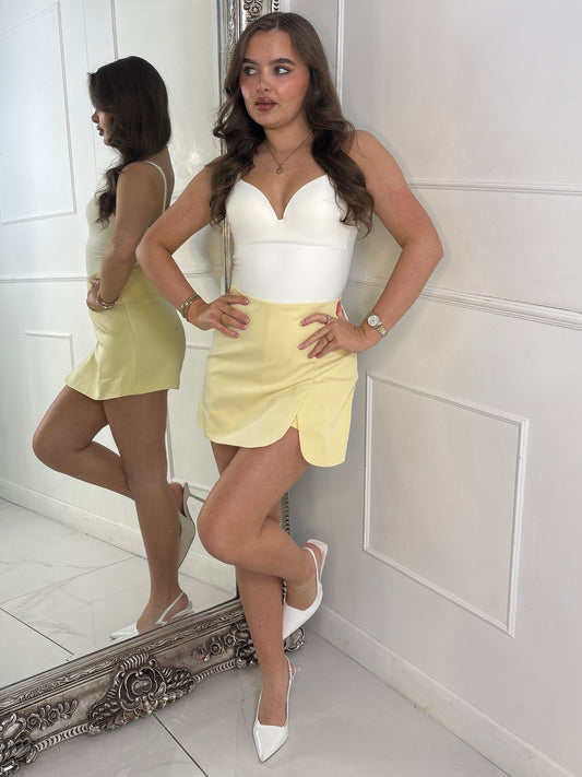 High Waisted Mini Skort - Yellow