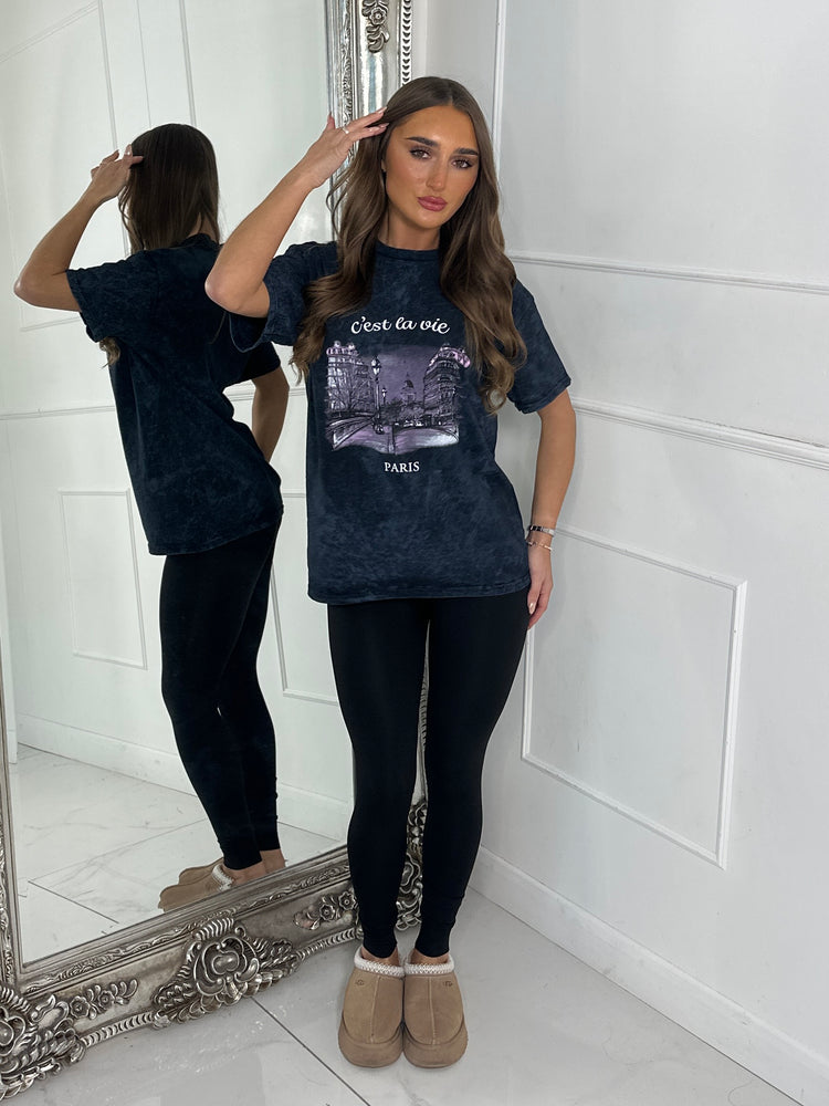 Cest La Vie T-Shirt - Charcoal Grey
