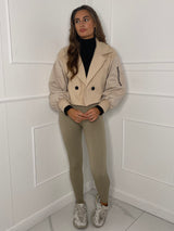Balloon Sleeve Cropped Jacket - Cream