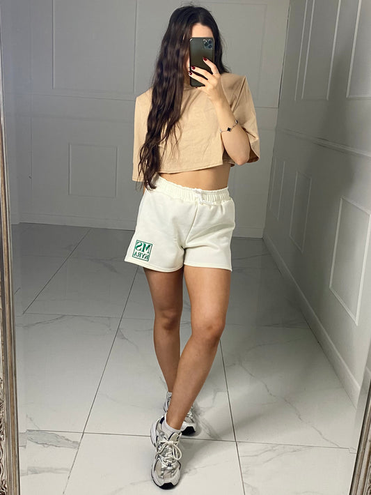 Miskyra Embroidered Shorts - Cream