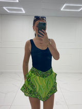 Leopard Print Frill Skort - Lime