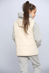 Kids Zip Through Gilet - Beige