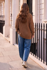 Camel 1/4 Zip Knit Jumper