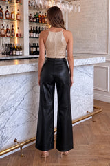 Champagne Sequin High Neck Bodysuit