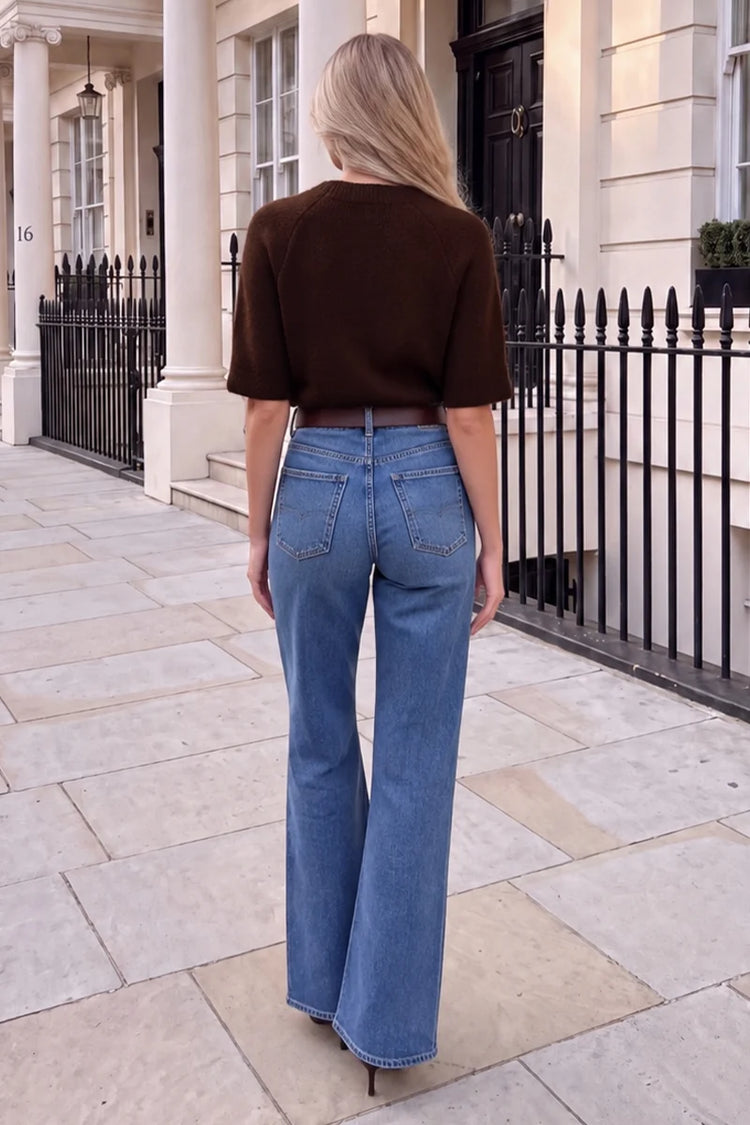Chocolate Short Sleeve Knit Jumper