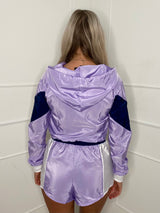Windbreaker and Shorts Co-Ord - Navy/Lilac