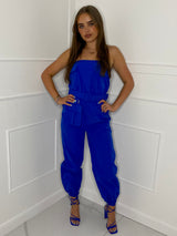 Cargo Belted Jumpsuit - Royal Blue