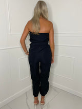 Cargo Belted Jumpsuit - Black