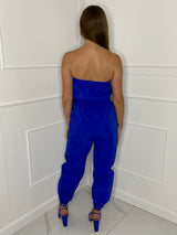 Cargo Belted Jumpsuit - Royal Blue