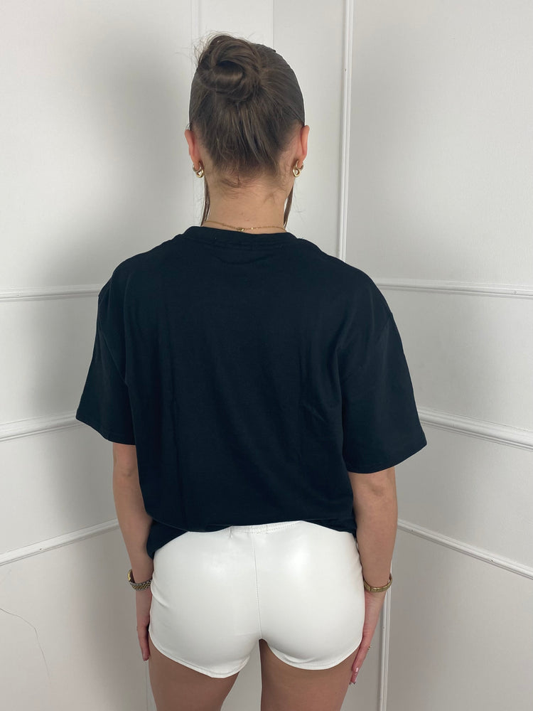 Low Waisted Matte PVC Shorts- White