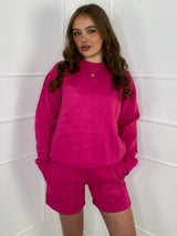 'Love Never Fails' Short Tracksuit- Cerise