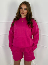 'Love Never Fails' Short Tracksuit- Cerise