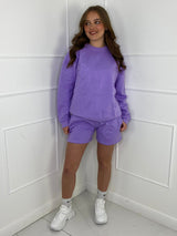 'Love Never Fails' Short Tracksuit- Lilac