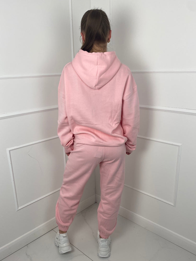 ‘Atelier De Mode' Hooded Tracksuit - Baby pink