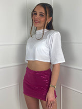 Lurex Sequin Skirt - Hot Pink