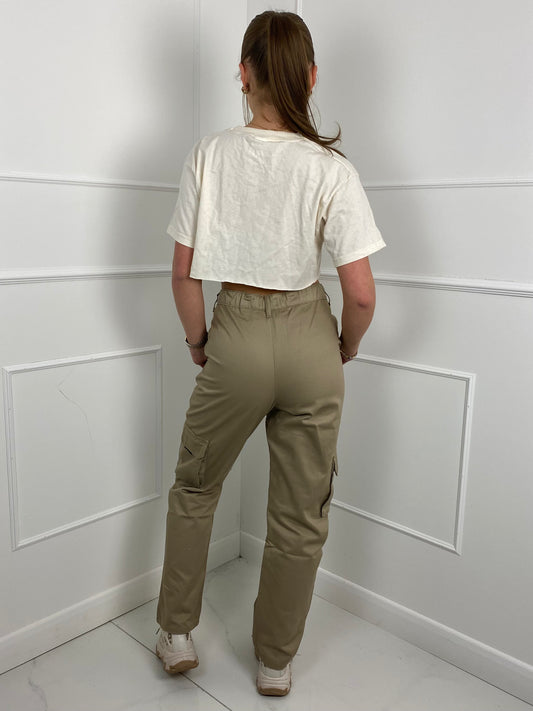 Multi Pocket Cargo Pants - Beige