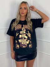 'Hard Rock' Printed T-Shirt - Black