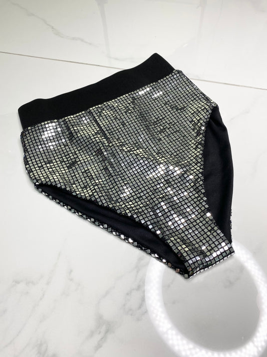 Sequin Knicker Shorts- Silver