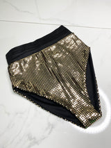 Sequin Knicker Shorts - Gold