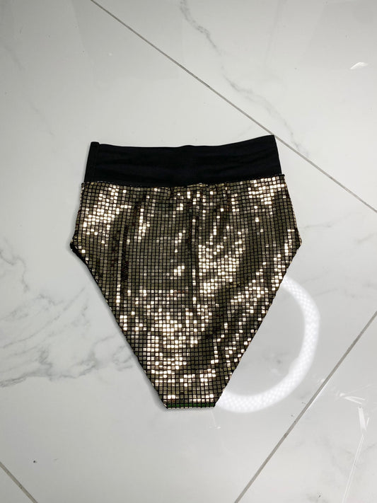 Sequin Knicker Shorts - Gold