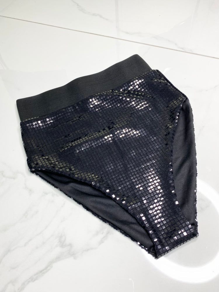 Sequin Knicker Shorts- Black