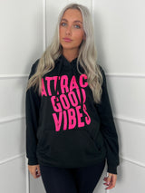 Attract Good Vibes Hoodie - Black