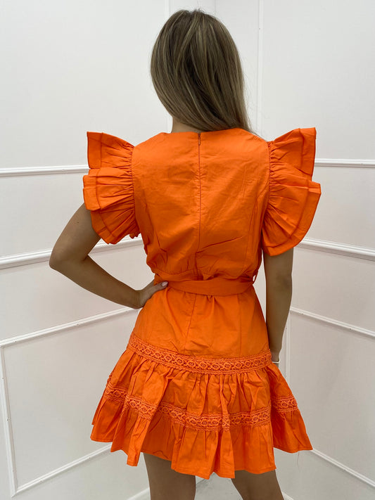 Embroidery Detail Summer Dress - Orange