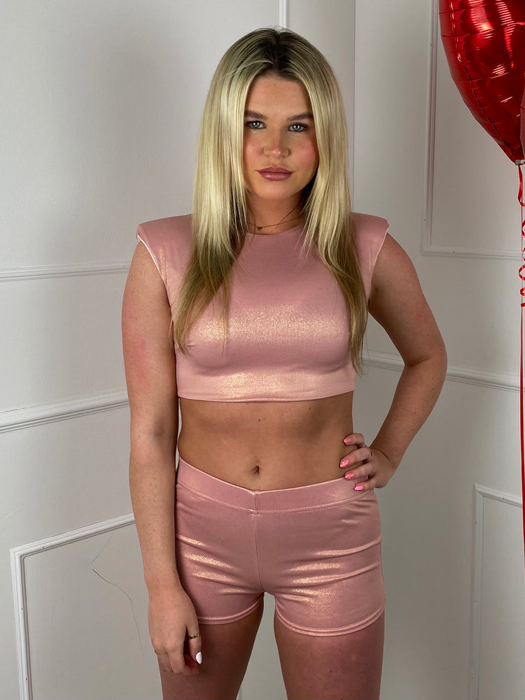 Shimmer Fabric Co-ord  - Pink Shimmer