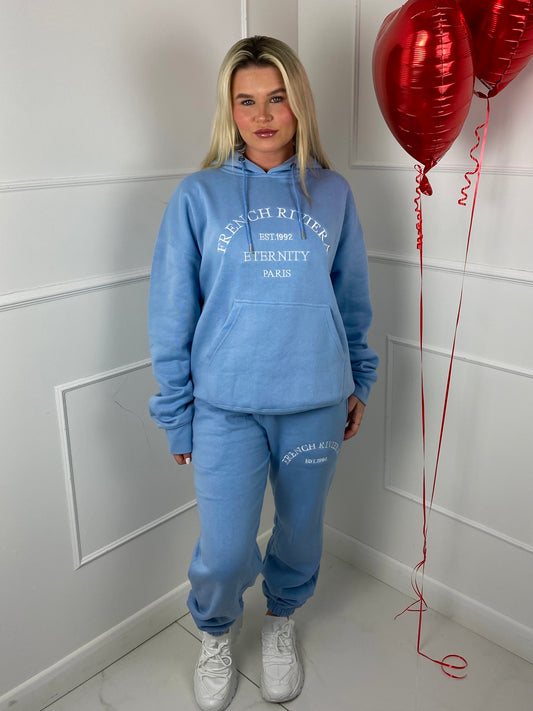 ‘French Riviera' Hooded Tracksuit - Baby Blue