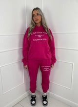 'California' Hooded Tracksuit - Hot Pink