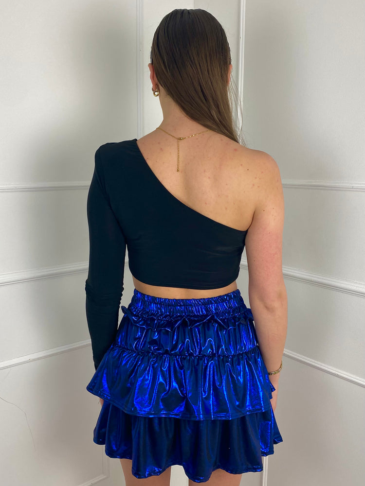 Metallic Ra Ra Skirt- Royal blue