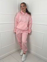'French Riviera' Hooded Tracksuit - Baby pink