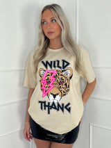 Wild Thang Graphic T-shirt - Beige
