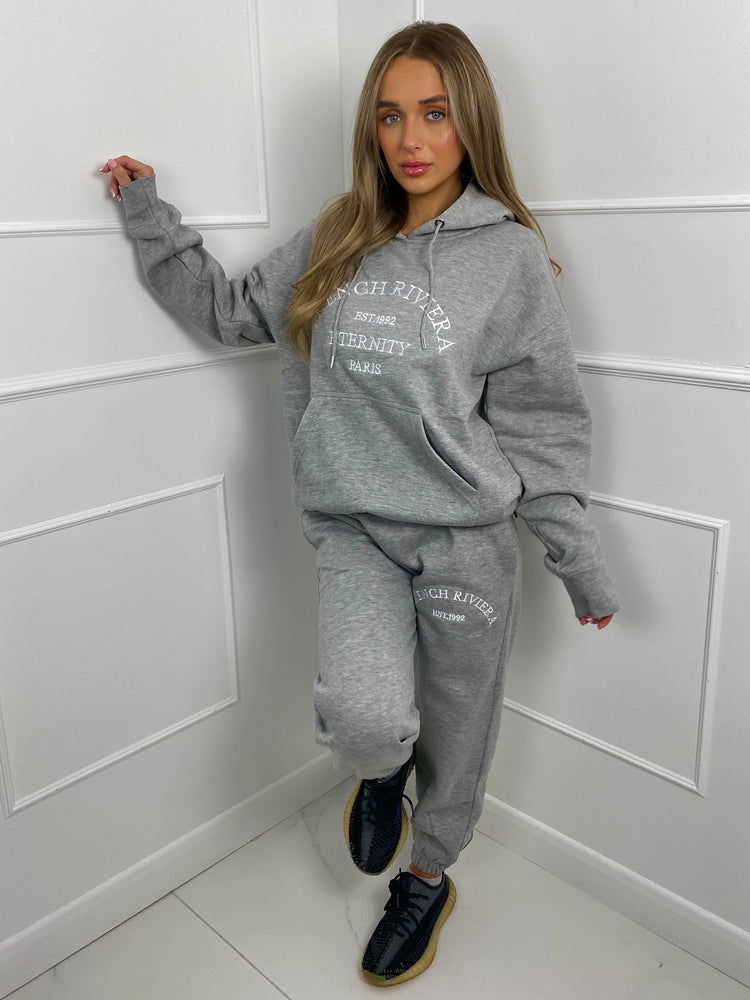 'French Riviera' Hooded Tracksuit - Grey
