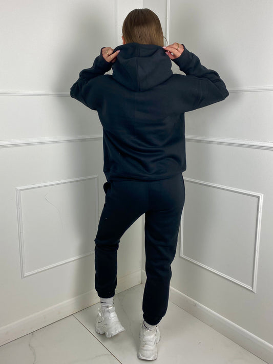'All We Need Is Love' Hooded Tracksuit- Black